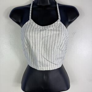 Rag & Bone‎ Womens Zoe Beige Striped Pintuck Halter Top Blouse XS BHFO 3563